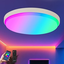 Led Deckenlampe compatible mit Alexa WLAN Deckenleuchte 24W, Ø 30CM
