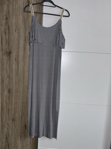 Maxikleid blau weiß - maxikleid,