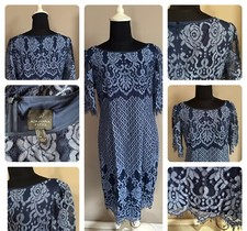 ADRIANNA PAPELL⭐️KLEID⭐️SPITZENKLEID⭐️BLAU⭐️GR.42