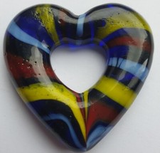 Glas-Anhänger Murano-Stil Herz Multicolor Schmuck Kette 4,3 cm