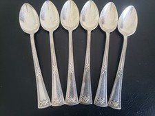 6 Jugendstil Mokkalöffel Heinrich Adolf Erbe Modell Ideal 20 Silber wie WMF 44