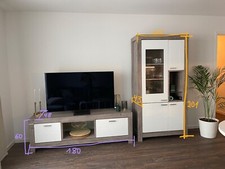 Wohnzimmer Schrankwand (low und side board) in sehr guten Zustand (ohne Inhalt)