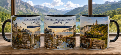 Rügen souvenir tasse schwarz - souvenir,