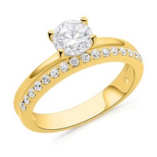 Solitär Ring 585er Vergoldet