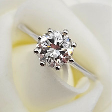 Brillant-Solitär-Ring - 750er Weiß-Gold - 1 Brillant , 1.10 ct. - LUPENREIN