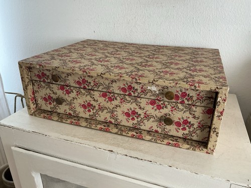 Alte stoffschachtel shabby - stoffschachtel,