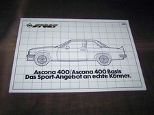 TOPRARITÄT Herrlicher Prospekt Opel Ascona 400 von 1980 !!!