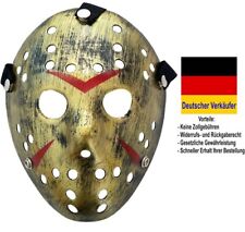 C24 - Jason Hockey Maske Horror Voorhees Freitag der 13. Halloween Karneval Gold