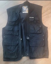 Mountain Ranger Weste viele Taschen Army & Angeln Grösse M/L Schwarz Biker Rar