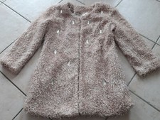 Jacke langarm Damen, Haken, Zotteloptik, Ziersteine, hell braun, Gr. S, Zeza F.