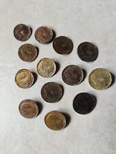 13 antike Vintage Napoleon III Kaiser Knöpfe Centimes Münze Durchmesser 17 mm