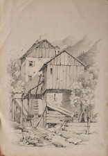 Wassermühle Berglandschaft