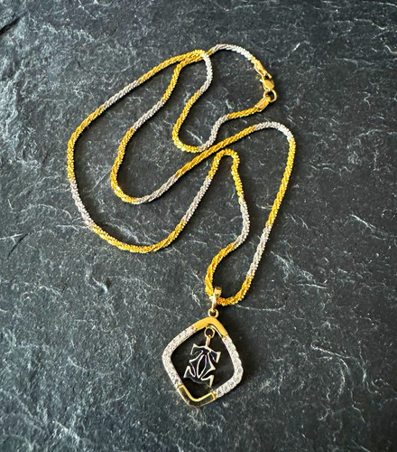 585 gold halskette bicolor - 585,