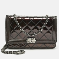 Chanel Metallic Quilted Patent
