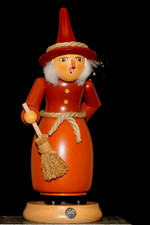 Räuchermann Hexe mit Rabe und