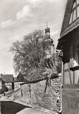 116/490 AK  RHEINZABERN - PARTIE an der KIRCHE FACHWERKHÄUSER gel. 1962 GLAUBITZ
