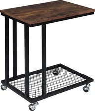 Beistelltisch C-Form Couchtisch Laptoptisch Sofatisch Kaffeetisch mit Rollen