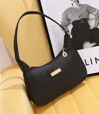 Schultertasche Handtasche Damen Frauen Schwarz Weiss Braun