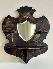 Konsole Klappkonsole mit Spiegel 3 Stellflächen Chinoiserie Vögel um 1900