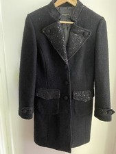 DAMEN MANTEL SCHIFFHAUER 80% GEKOCHTE WOLLE 20% POLYESTER MIT PAILLETTEN  GR. 38