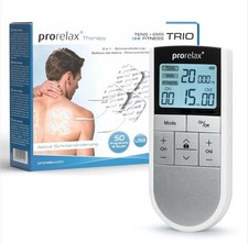 PRORELAX Elektrostimulationsgerät TENS/EMS Trio Reizstromgerät Fitness-Modus NEU