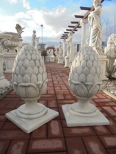 2 x Pfeilerabdeckung, Pinienzapfen H.54 cm Gartendeko, Pfeilerschmuck, Skulptur