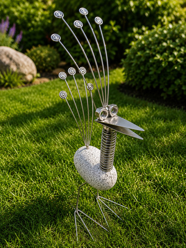 Edelstahl vogel steinvogel - edelstahl, ,