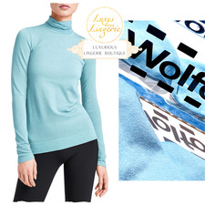 COLORADO LAX FIT PULLOVER by Wolford light aquamarine Glanz transparenter Hals l