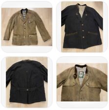 Meindl Herren Tracht Leder Jacke 48 54 58 Janker braun beige grün Weste Leinen