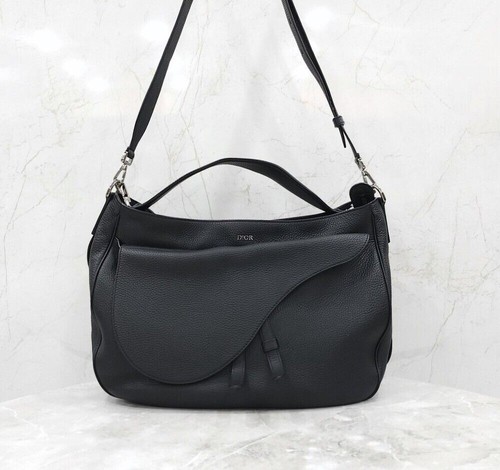 Dior schwarze genarbte leder - dior,