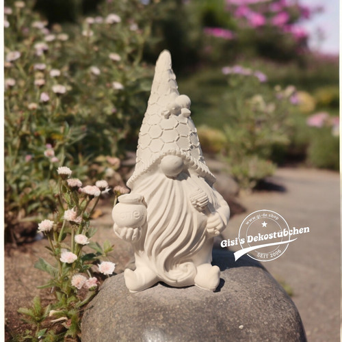 Keramik wichtel mit biene und - mit,