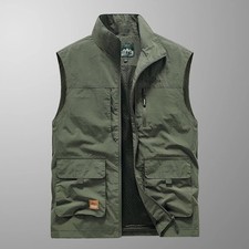 Herren Outdoor Weste Mit Taschen Anglerweste Trekking Arbeits Weste Ärmellos