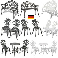 3tlg Bistroset Gartenmöbel Eisen 1 Tisch 2 Stühle Sitzgruppe Balkon Antikstil DE