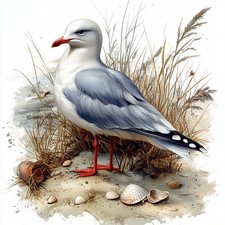 Wandbild Möwe Strand Meer