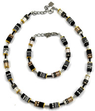 Coeur de Lion Halskette & Armband Geocube Neuwertig