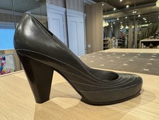 Damen Pumps Leder Dunkelgrün