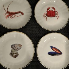 Sammelteller  4 Stück Meeres Motiv Goldrand 16cm