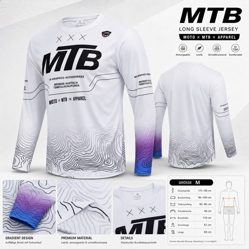 Mtb langarm fahrrad jersey - mtb,