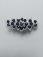 Haarklemme Haarsing Haarspange Handarbeit Perlen 8 Cm Metallteil 6 Cm