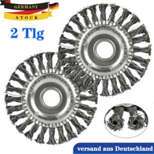 2 Stk Ø125mm Zopfbürste Drahtbürste Scheibenbürste Gezopft-Rundbürste Für Flex 