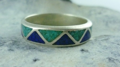 Ring chip inlay - chip, lapislazuli