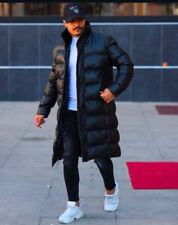 Winterjacke Fell Steppjacke Parka Mantel Schwarz Lederlook Puffer Lang Outwear