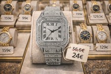 Luxus Uhr Silber Quadratisch