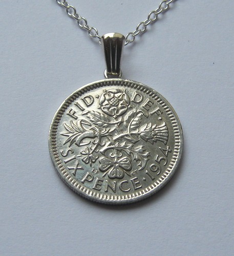 Single sixpence coin - sixpence, halskette