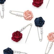 Schmucknadel Strass Stoffblume