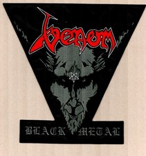 Venom - Grau Black Metal & Weiss Rotes Logo Rückenaufnäher