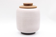 Wächtersbach Keramik Sparta Vorratsdose aus Keramik mit Holzdeckel H 24 cm