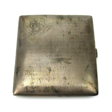 Bihlmeyer & Co. Zigarettenetui 800er Silber graviert Initialen OB Cigarette Case