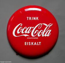 ALTES Emailschild - TRINK Coca-Cola SCHUTZMARKE EISKALT - wohl um 1955