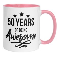 Tasse 50. Geburtstag | Sterne & Spruch | 50 Years of being awesome